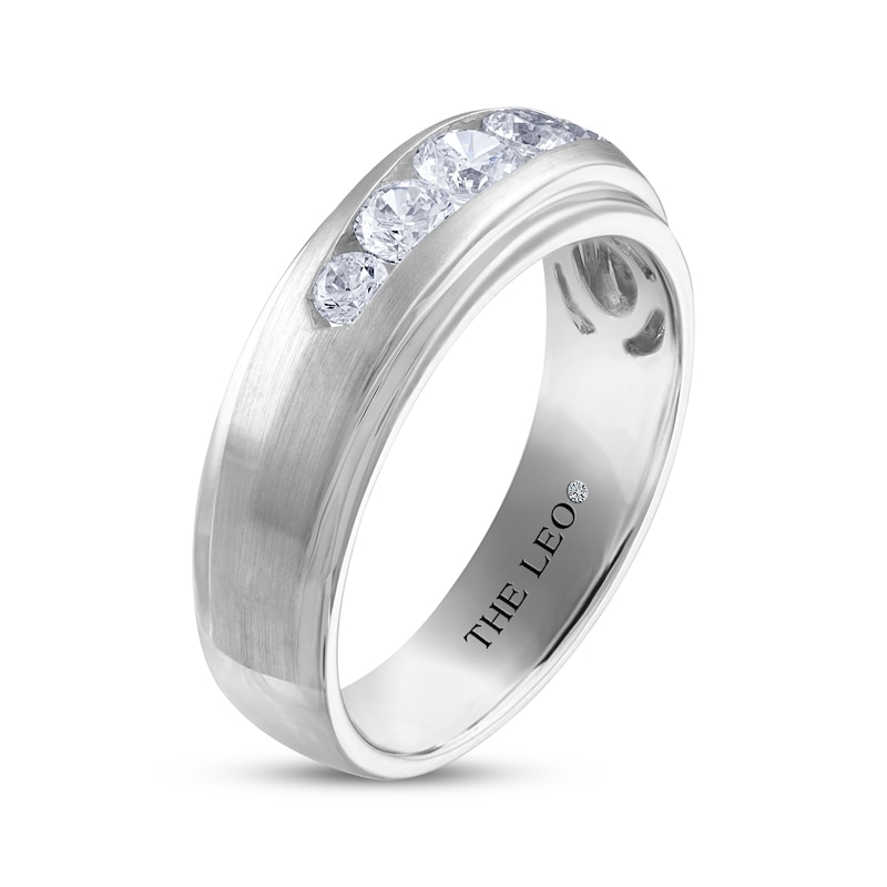 Men’s THE LEO Diamond Round-Cut Wedding Band 3/4 ct tw 14K White Gold
