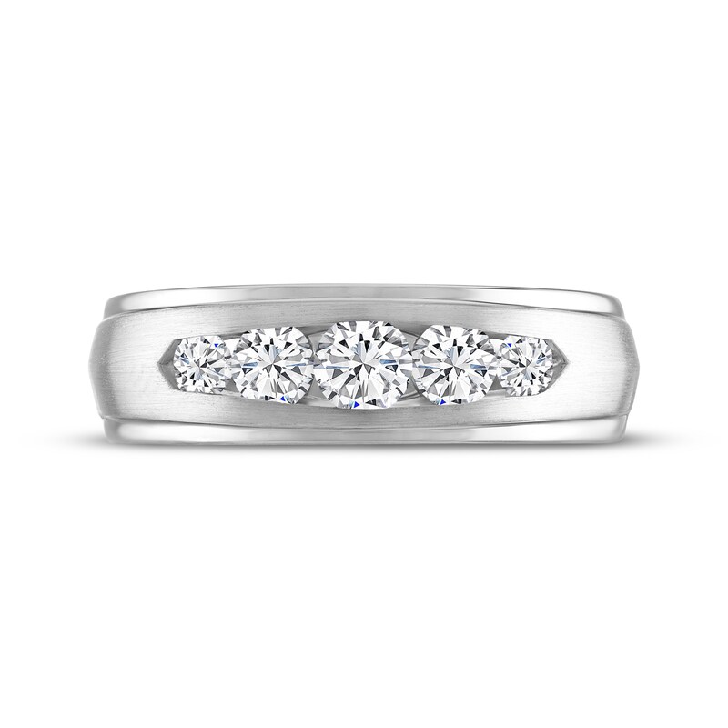 Men’s THE LEO Diamond Round-Cut Wedding Band 3/4 ct tw 14K White Gold