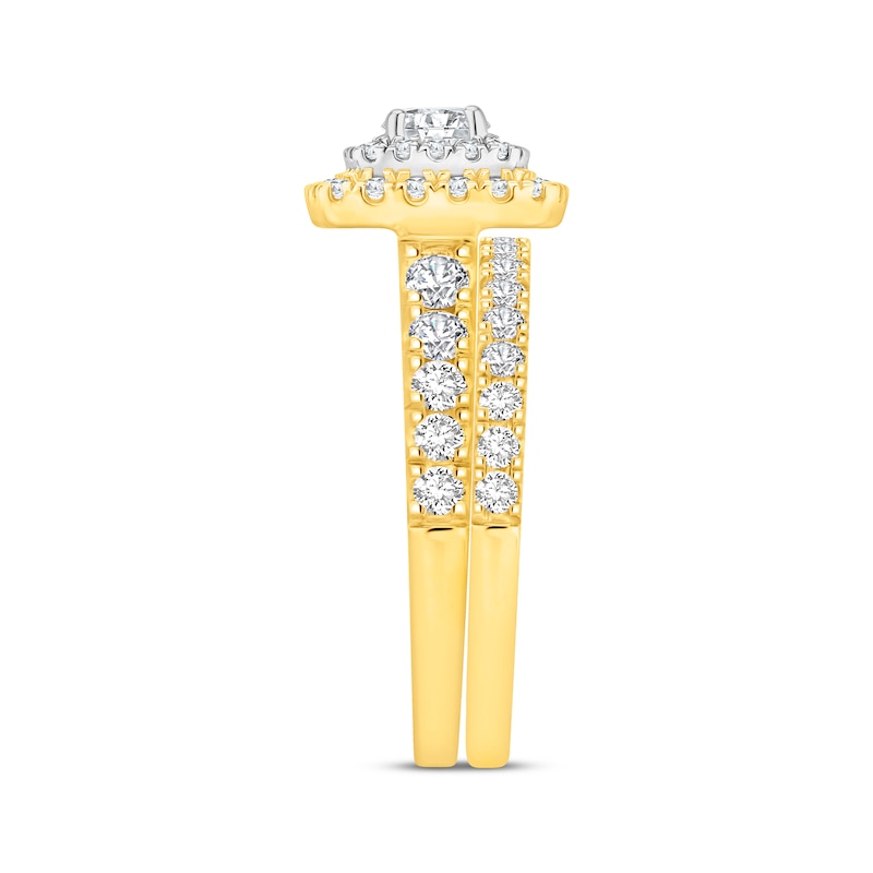 Round-Cut Diamond Halo Bridal Set 1-5/8 ct tw 14K Two-Tone Gold