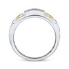 Thumbnail Image 2 of Men's Round-Cut Diamond Arrow Wedding Band 1/6 ct tw 10K Two-Tone Gold