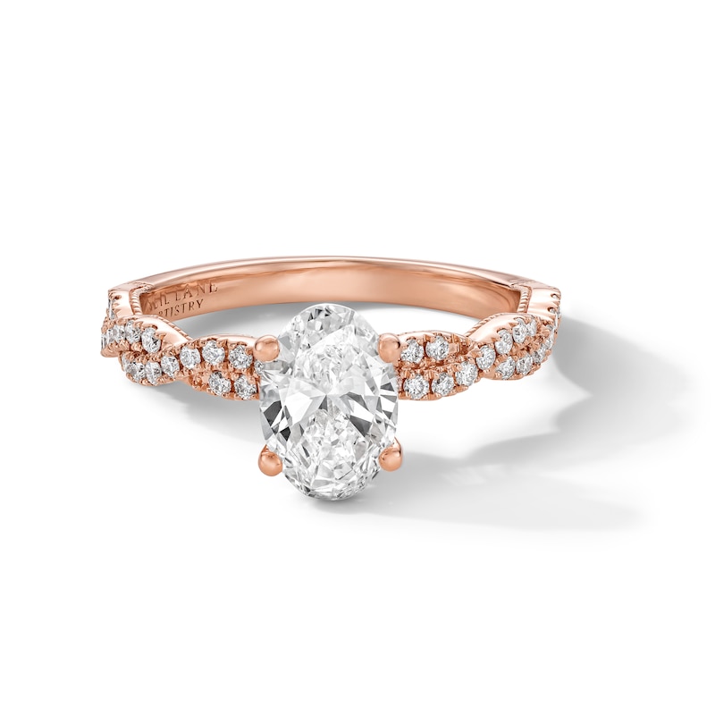 Main Image 3 of Neil Lane Artistry Oval-Cut Lab-Grown Diamond Engagement Ring 1-1/3 ct tw 14K Rose Gold