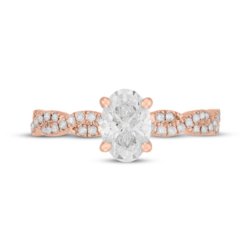 Main Image 6 of Neil Lane Artistry Oval-Cut Lab-Grown Diamond Engagement Ring 1-1/3 ct tw 14K Rose Gold