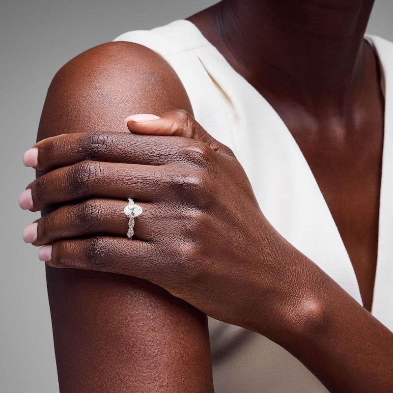 Main Image 5 of Neil Lane Artistry Oval-Cut Lab-Grown Diamond Engagement Ring 1-1/3 ct tw 14K Rose Gold