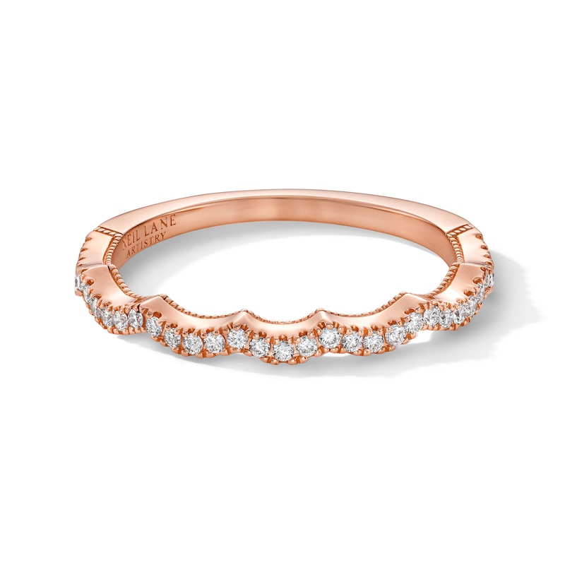 Main Image 3 of Neil Lane Artistry Lab-Grown Diamond Scalloped Wedding Band 1/6 ct tw 14K Rose Gold