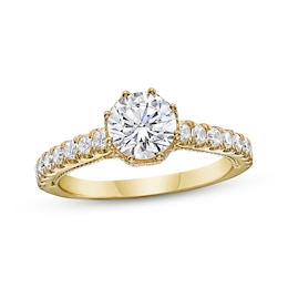 Round-cut Diamond Engagement Ring 1-1/2 ct tw 14K Yellow Gold