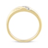 Thumbnail Image 3 of Adore Men's Diamond Diagonal Three-Stone Wedding Band 1/15 ct tw 10K Yellow Gold