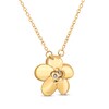 Thumbnail Image 3 of Diamond Plumeria Flower Necklace 1/10 ct tw 10K Yellow Gold 18"