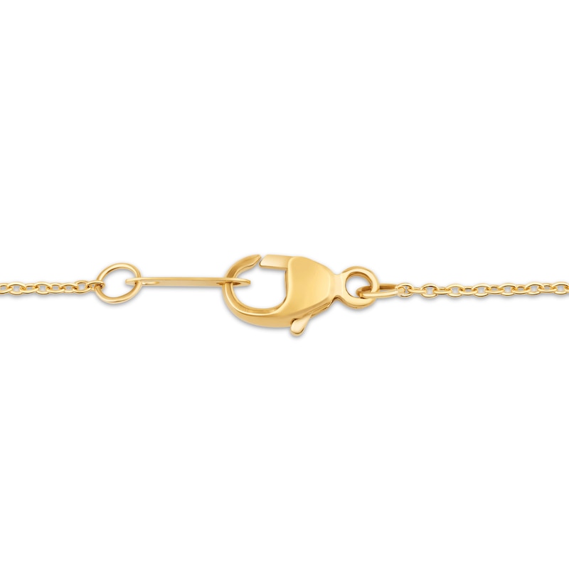 Main Image 4 of Diamond Plumeria Flower Necklace 1/10 ct tw 10K Yellow Gold 18"