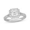 Thumbnail Image 1 of Neil Lane Artistry Square Emerald-Cut Lab-Grown Diamond Halo Engagement Ring 2-1/3 ct tw 14K White Gold