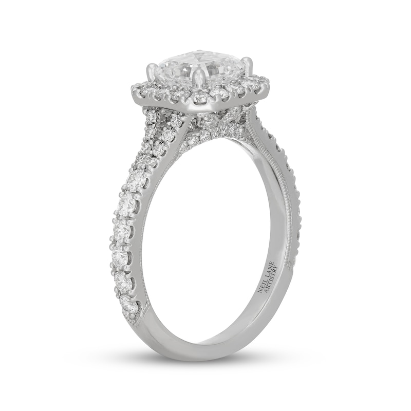 Main Image 2 of Neil Lane Artistry Square Emerald-Cut Lab-Grown Diamond Halo Engagement Ring 2-1/3 ct tw 14K White Gold