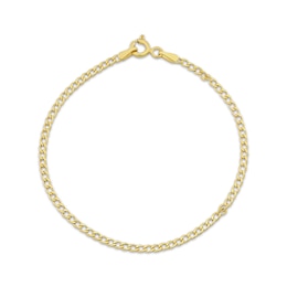 Children's Hollow Curb Chain Bracelet 14K Yellow Gold 6&quot;