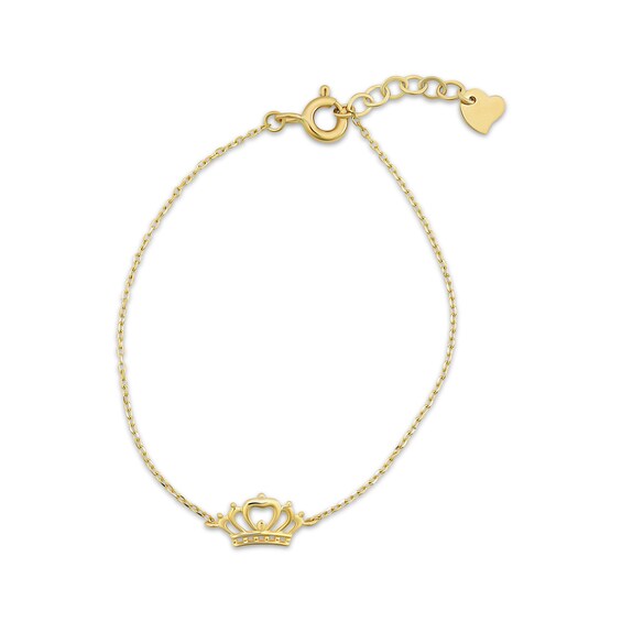 Children's Crown Bracelet 14K Yellow Gold 6"