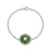 Thumbnail Image 1 of Jade & White Lab-Created Sapphire Bracelet Sterling Silver 7.25"