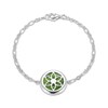 Thumbnail Image 3 of Jade & White Lab-Created Sapphire Bracelet Sterling Silver 7.25"