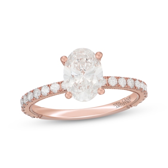 Neil Lane Artistry Oval-Cut Lab-Grown Diamond Engagement Ring 2 ct tw 14K Rose Gold