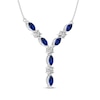 Thumbnail Image 2 of Marquise-Cut Blue Lab-Created Sapphire & White Lab-Created Sapphire Y-Drop Necklace Sterling Silver 16.5"