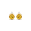 Thumbnail Image 2 of Citrine & Diamond Accent Stud Earrings 10K Yellow Gold