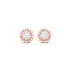 Thumbnail Image 2 of Round-Cut Diamond Solitaire Beaded Halo Stud Earrings 1/10 ct tw 10K Rose Gold (I/I3)