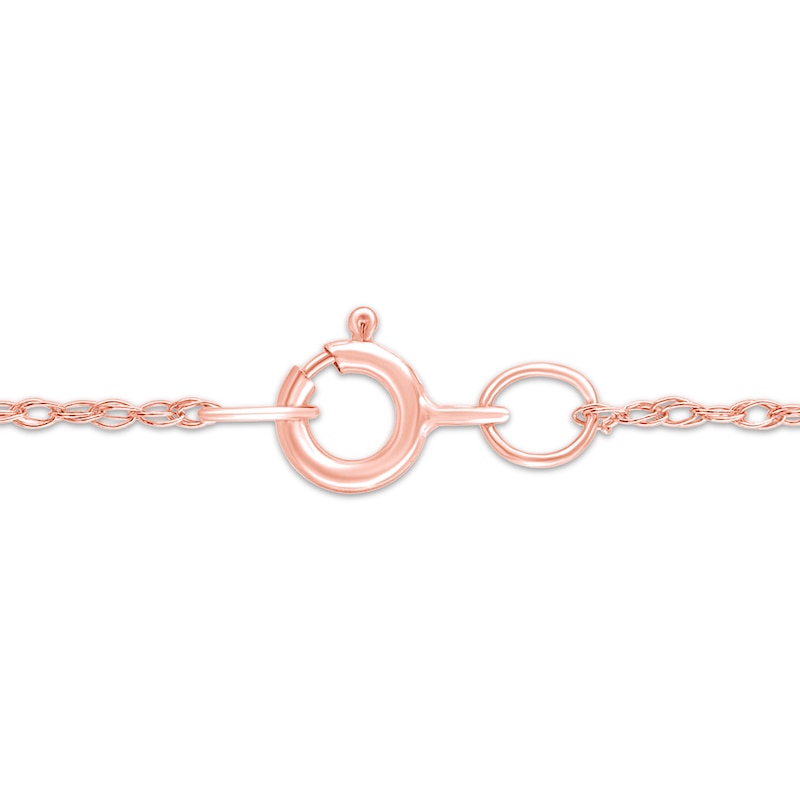 Main Image 3 of Diamond Cushion Halo Necklace 1/2 ct tw 10K Rose Gold 18"