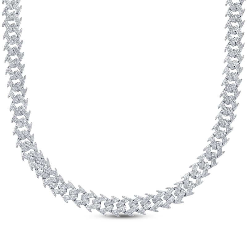 Main Image 1 of Men's Diamond Spike Link Chain Necklace 2 ct tw Sterling Silver 22"