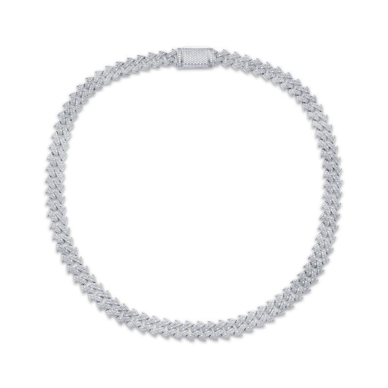 Main Image 2 of Men's Diamond Spike Link Chain Necklace 2 ct tw Sterling Silver 22"