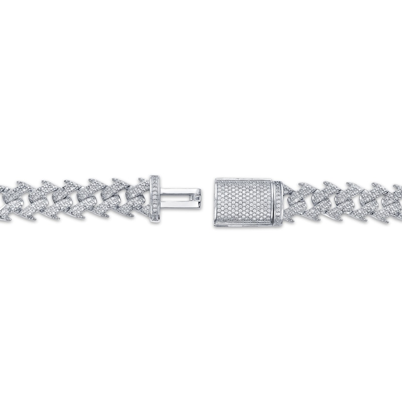 Main Image 3 of Men's Diamond Spike Link Chain Necklace 2 ct tw Sterling Silver 22"