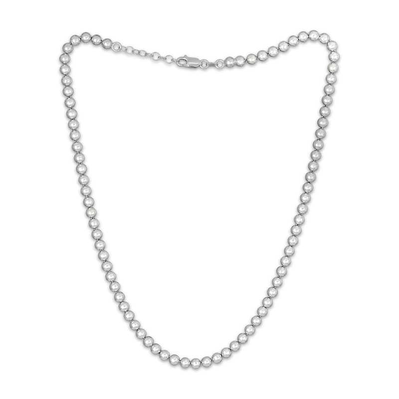 Main Image 2 of Bead Chain Necklace 5mm Solid Sterling Silver 18"