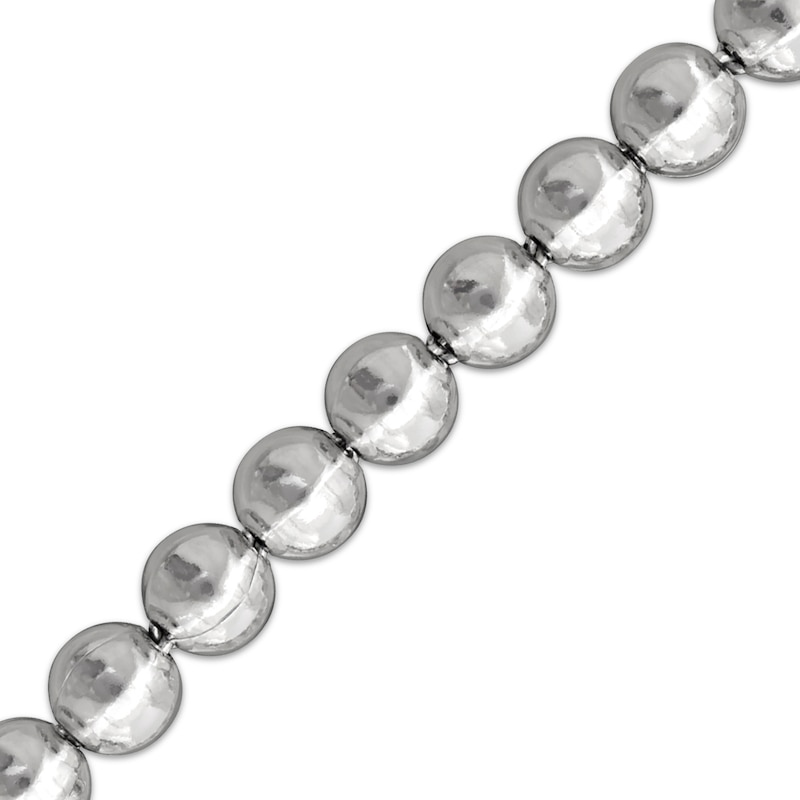Main Image 3 of Bead Chain Necklace 5mm Solid Sterling Silver 18"