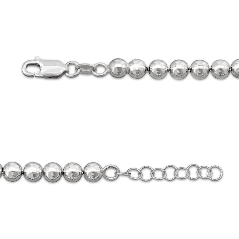 Main Image 4 of Bead Chain Necklace 5mm Solid Sterling Silver 18"