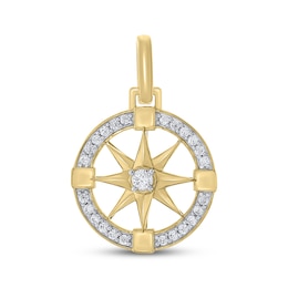 Diamond Compass Charm 1/2 ct tw 10K Yellow Gold