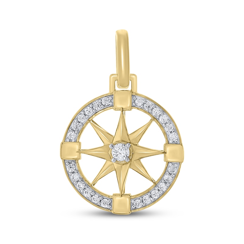 Main Image 1 of Diamond Compass Charm 1/2 ct tw 10K Yellow Gold