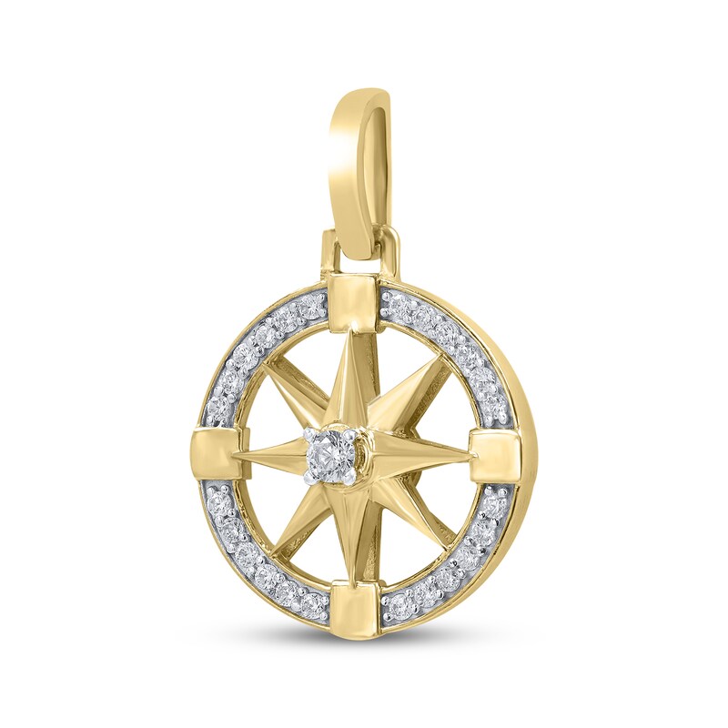 Main Image 2 of Diamond Compass Charm 1/2 ct tw 10K Yellow Gold
