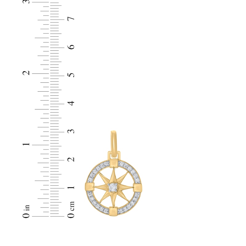 Main Image 4 of Diamond Compass Charm 1/2 ct tw 10K Yellow Gold