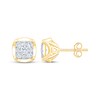 Thumbnail Image 3 of Multi-Diamond Cushion Frame Stud Earrings 1/2 ct tw 10K Yellow Gold