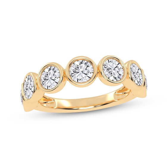 Adore Lab-Grown Diamonds Seven-Stone Bezel-Set Anniversary Ring 2 ct tw 14K Yellow Gold