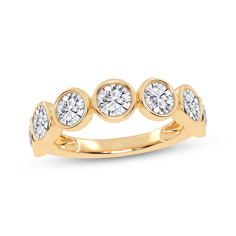 Main Image 1 of Adore Lab-Grown Diamonds Seven-Stone Bezel-Set Anniversary Ring 2 ct tw 14K Yellow Gold