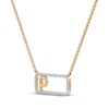 Thumbnail Image 2 of Diamond P Initial Rectangle Necklace 1/10 ct tw 10K Yellow Gold 18"