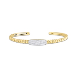 STUDIO BY KAY Multi-Diamond Chain Link Cuff Bangle Bracelet 1/3 ct tw 24K Gold Vermeil Sterling Silver