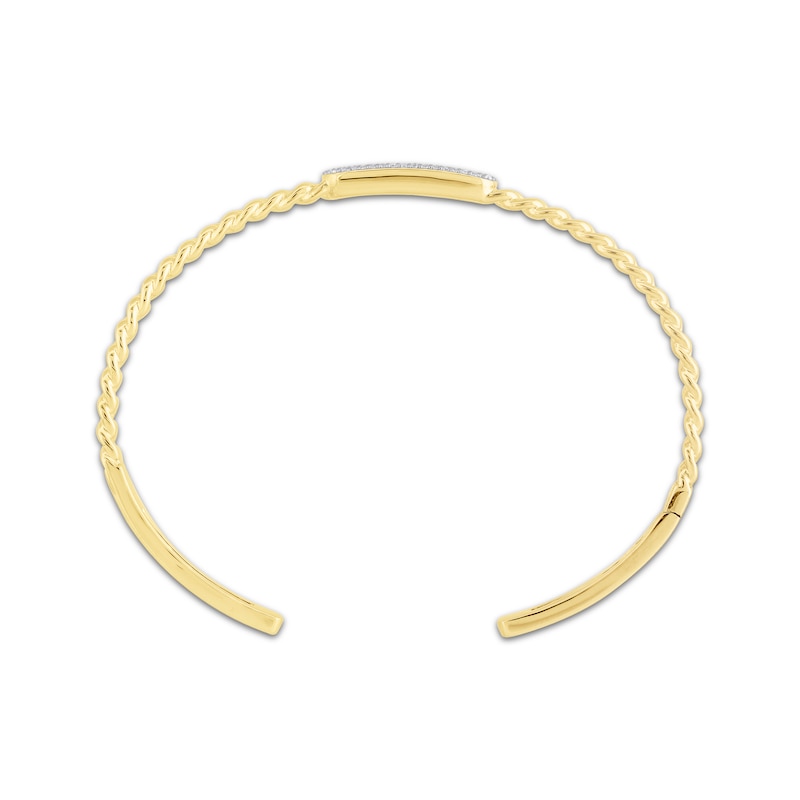 Main Image 3 of STUDIO BY KAY Multi-Diamond Chain Link Cuff Bangle Bracelet 1/3 ct tw 24K Gold Vermeil Sterling Silver