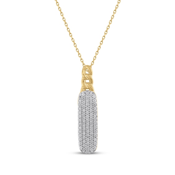 STUDIO BY KAY Multi-Diamond Chain Link Necklace 1/3 ct tw 24K Yellow Gold Vermeil Sterling Silver 18"