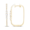 Thumbnail Image 1 of Diamond Elongated Oval Hoop Earrings 1/2 ct tw 10K Yellow Gold