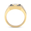 Thumbnail Image 2 of Men's Black & White Diamond Cross Ring 1 ct tw 10K Yellow Gold