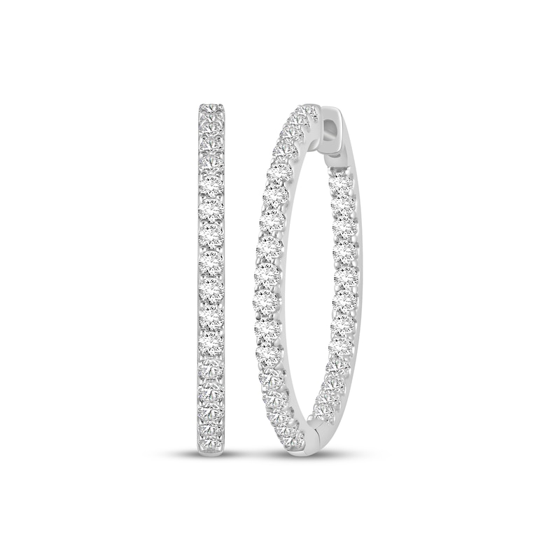 Main Image 1 of Diamond Inside-Out Hoop Earrings 1 ct tw 10K White Gold