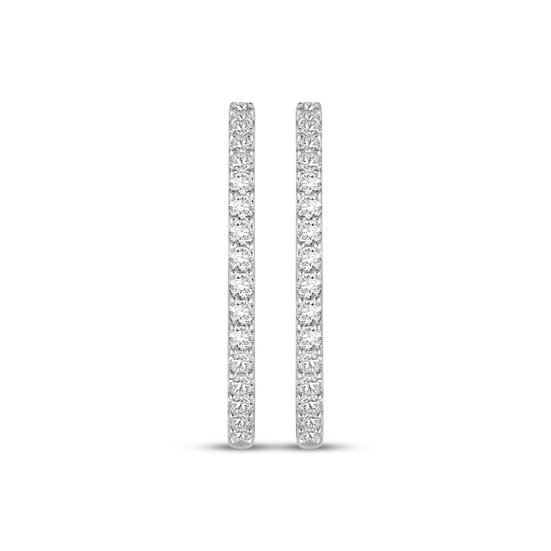 Main Image 2 of Diamond Inside-Out Hoop Earrings 1 ct tw 10K White Gold