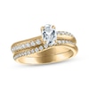 Thumbnail Image 1 of Adore Oval-Cut Diamond Curve Bridal Set 7/8 ct tw 10K Yellow Gold