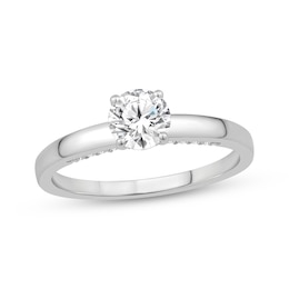 Round-Cut Diamond Solitaire Plus Engagement Ring 3/4 ct tw 10K White Gold (I/SI2)