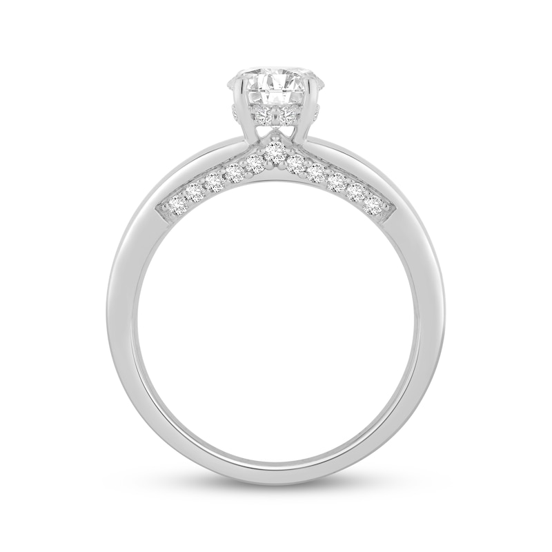 Main Image 3 of Round-Cut Diamond Solitaire Plus Engagement Ring 3/4 ct tw 10K White Gold (I/SI2)