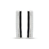 Thumbnail Image 2 of Diamond & Black Enamel Hoop Earrings 1/5 ct tw Sterling Silver