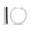 Thumbnail Image 3 of Diamond & Black Enamel Hoop Earrings 1/5 ct tw Sterling Silver