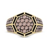 Thumbnail Image 3 of Men's Brown Diamond & Black Enamel Octagon Ring 1-3/4 ct tw 10K Yellow Gold
